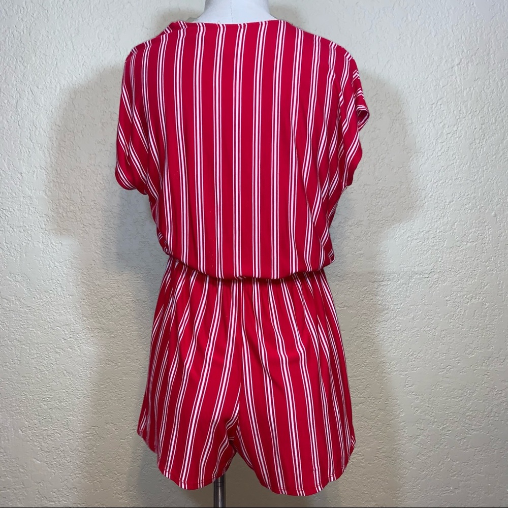 Red Striped Romper - Picture 5 of 7